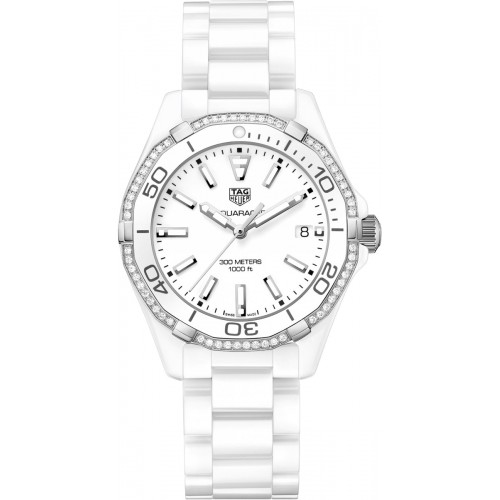 Tag Heuer Aquaracer Diamond White Ceramic Ladies Watch WAY1396-BH0717